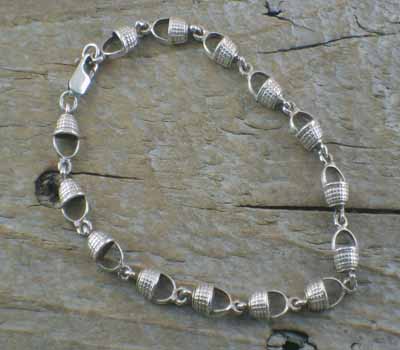 Silver Link Bracelet Baskets 